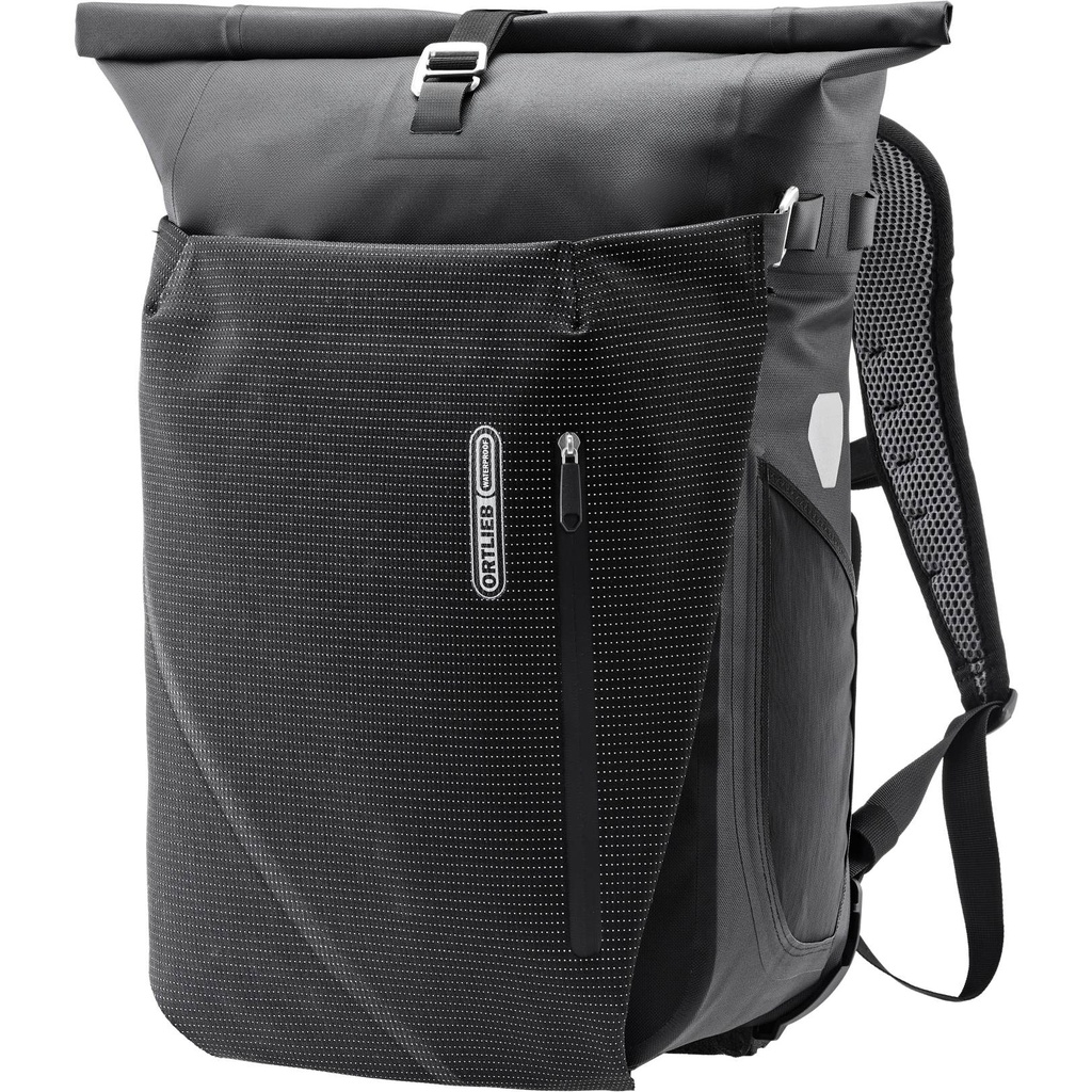 ORTLIEB Fahrradtasche / Rucksack - QL2.1 Vario PS High Visibility 26L - Reflektierendes Schwarz