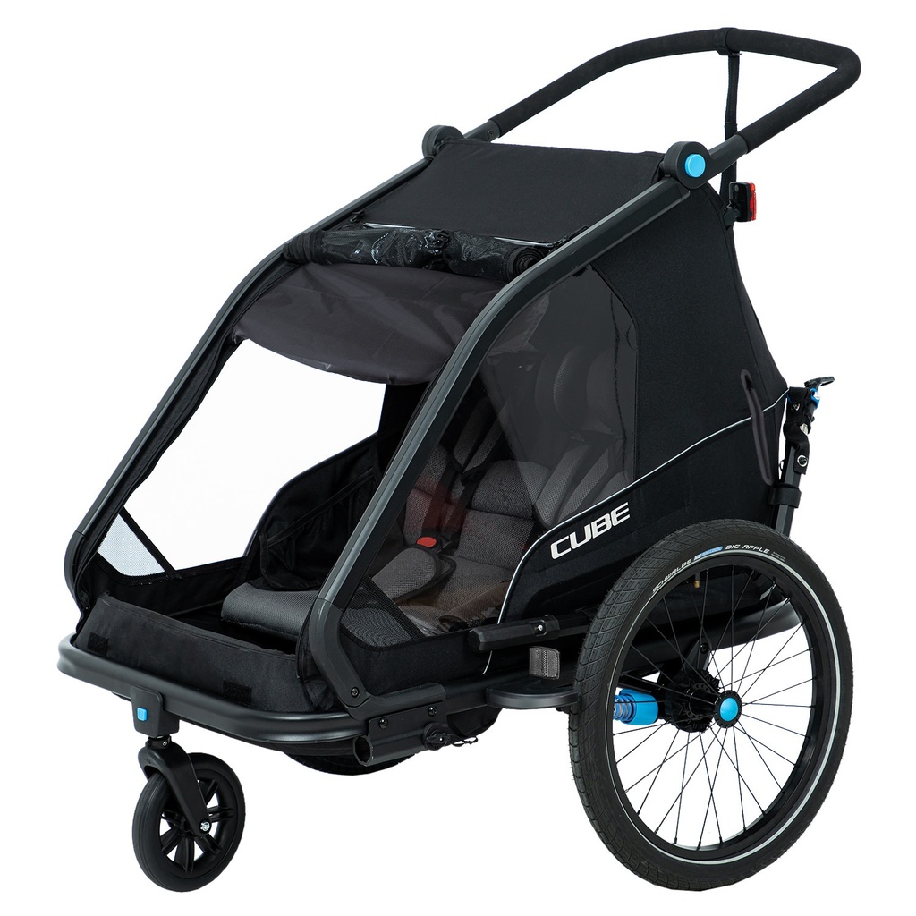 CUBE Kinderfahrradanhänger - Doppel CMPT - Schwarz