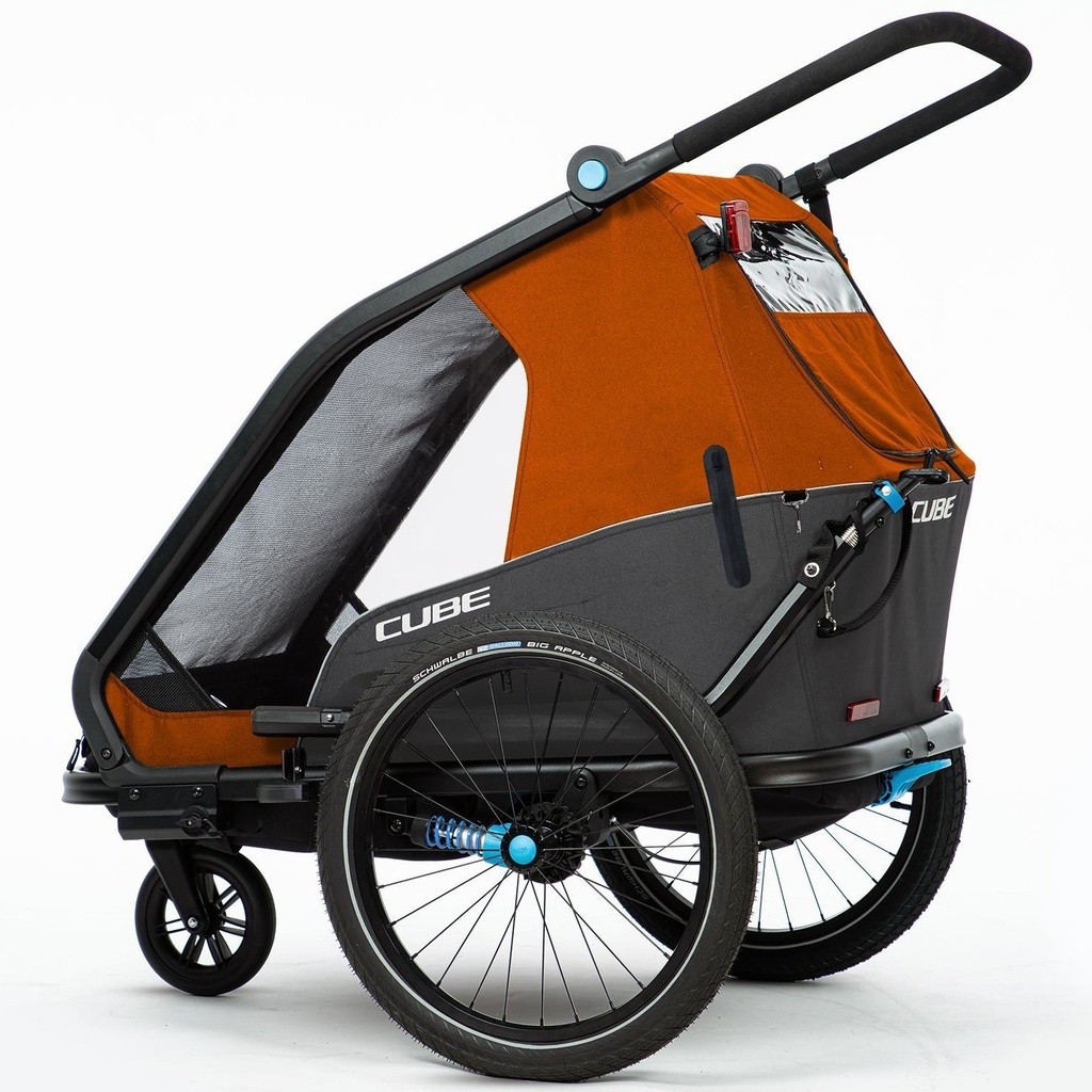 CUBE Kinderfahrradanhänger - Doppel CMPT - X Actionteam - grau-orange