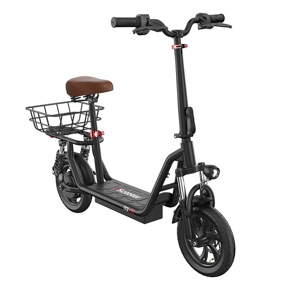 iScooter i12 mit Sitz und Korb, 12 Zoll, 500 W, faltbar, 36 V 7,5 Ah,