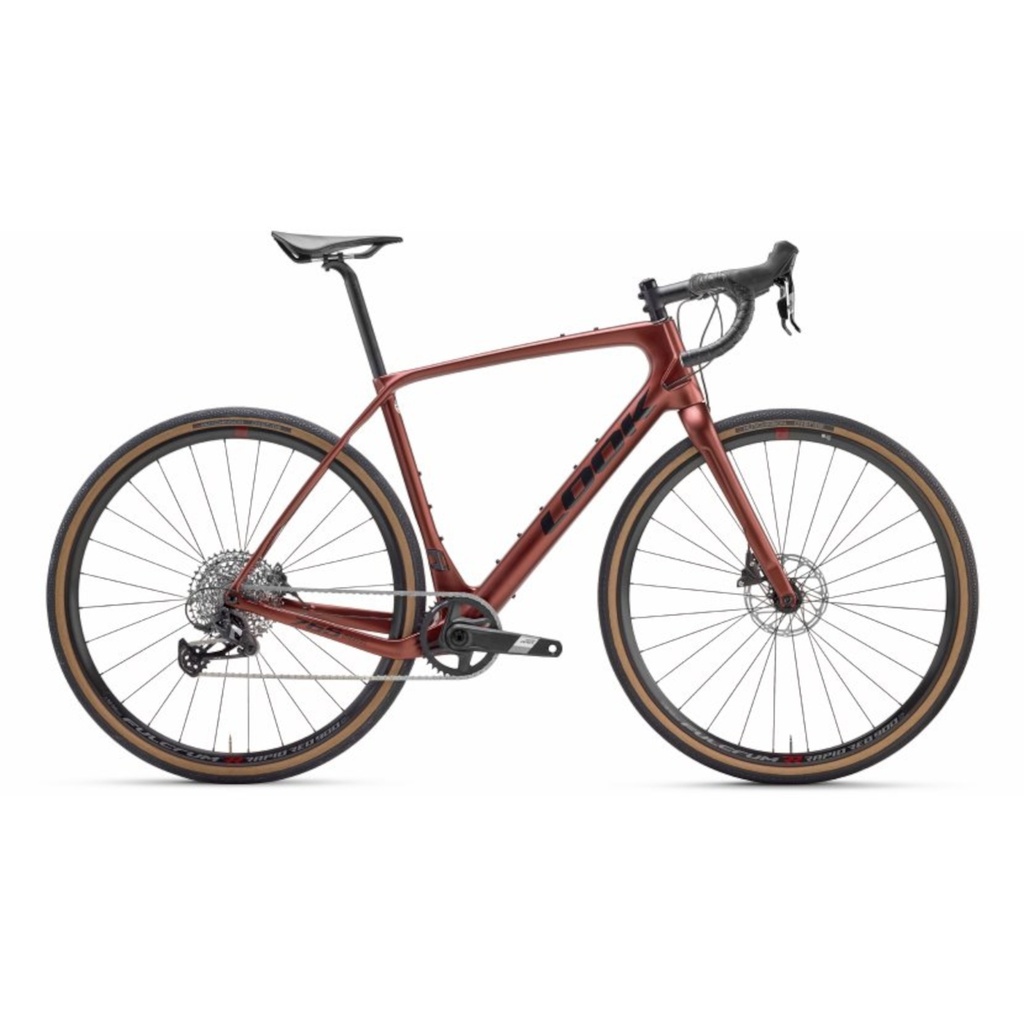 LOOK Carbon Gravel Bike - 765 Gravel Apex XPLR 1x12 / FULCRUM Rapid Red 900 - 2026 - red dust metallic satin